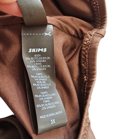 SKIMS Womens One Piece Monokini Swimsuit, Cut Outs, Brown, Plus Size Swim, 3X - Picture 4 of 9